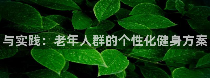 凯捷体育平台注册要钱吗：与实践：老年人群的个性化健身