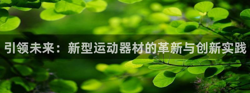 凯捷体育开户：引领未来：新型运动器材的革新与创新实践